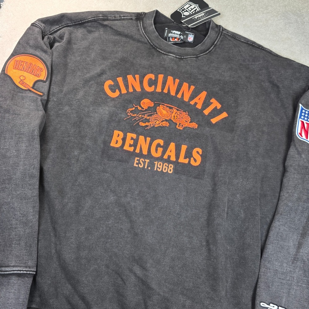 Pro Standard Sweatshirt Mens L Washed Black NFL Cincinnati Bengals Pullover NWT